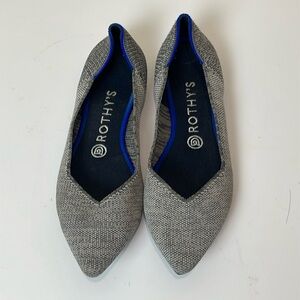 Rothy's Gray Flats with Blue Trim